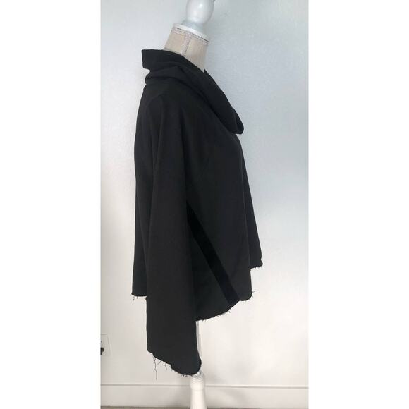 Ideology Cowl Neck Velour  Raw Hem Trip Top - L - Picture 4 of 6